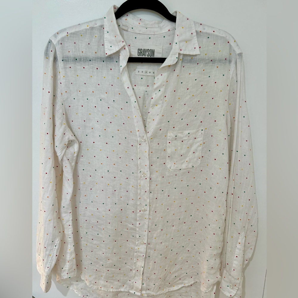 Anthropologie Grayson Button Down Hearts